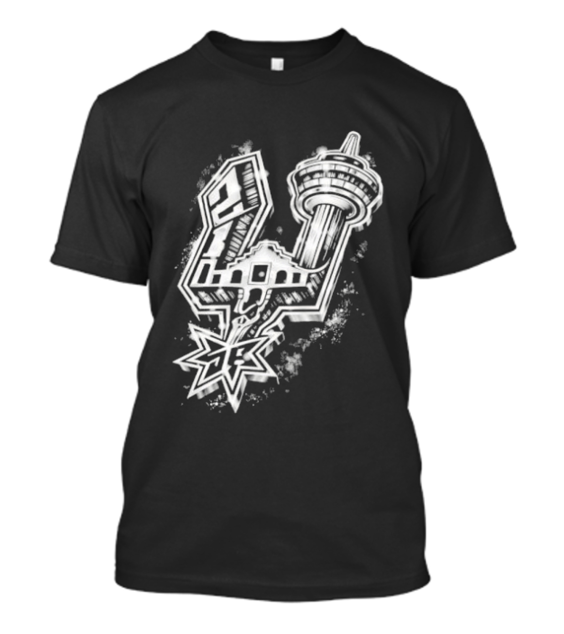 San Antonio Alamo Tower Spurs Star T-Shirt