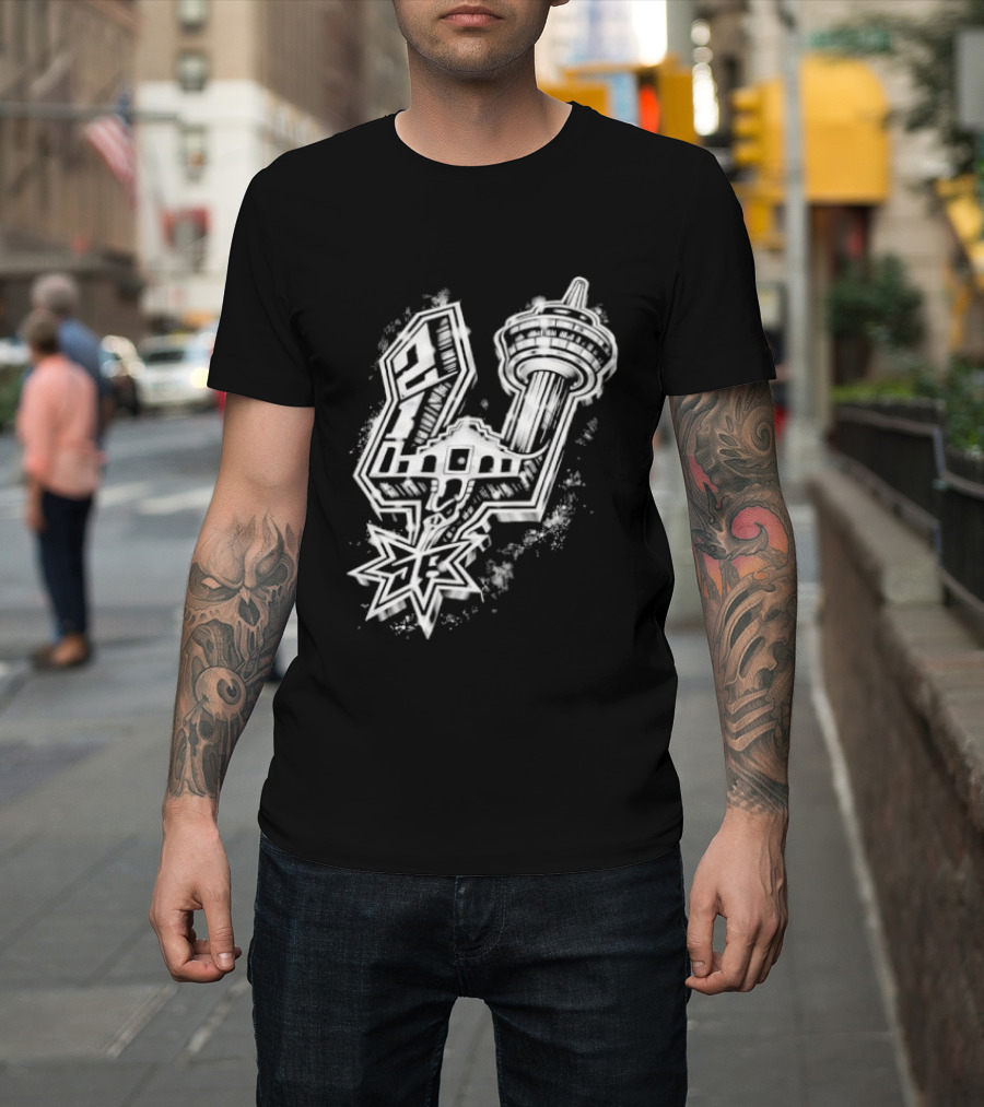 San Antonio Alamo Tower Spurs Star T-Shirt