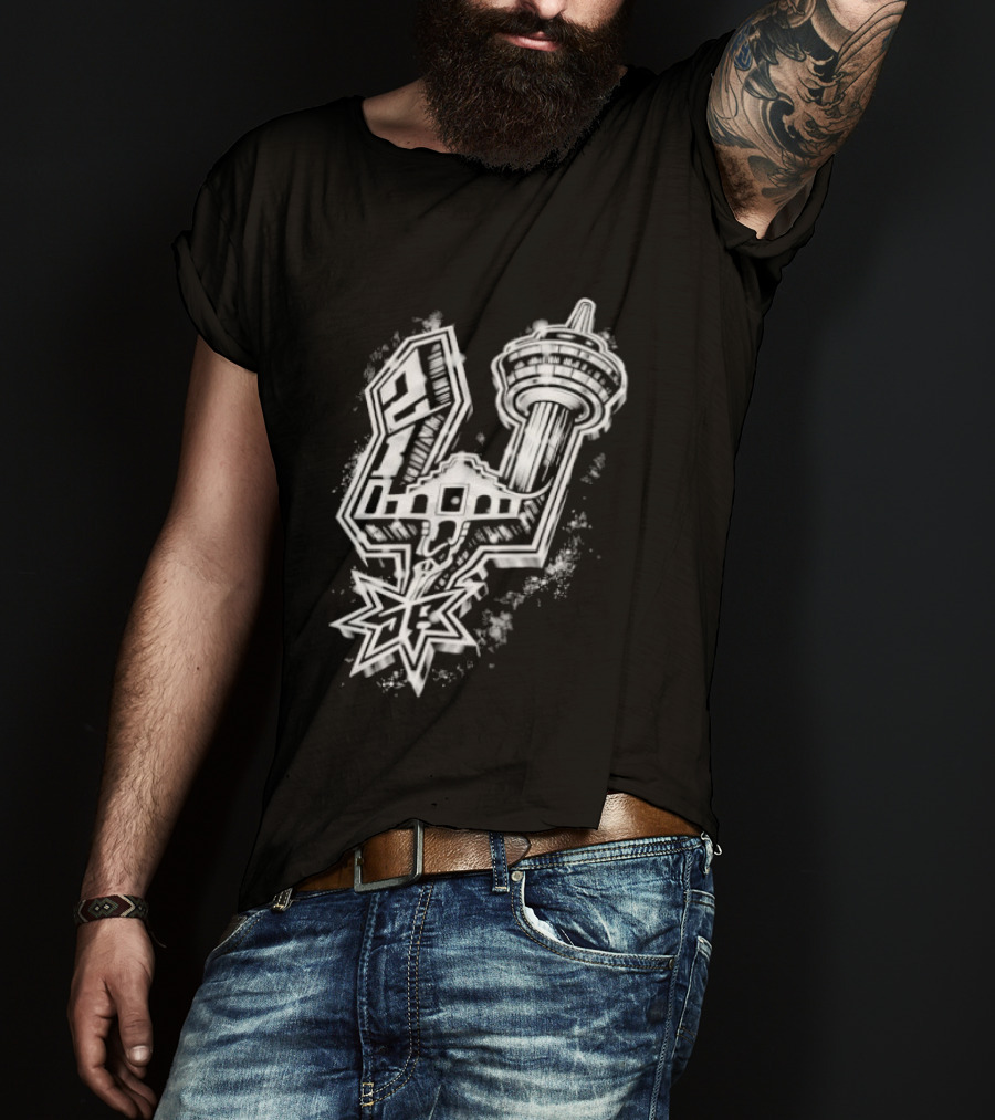 San Antonio Alamo Tower Spurs Star T-Shirt