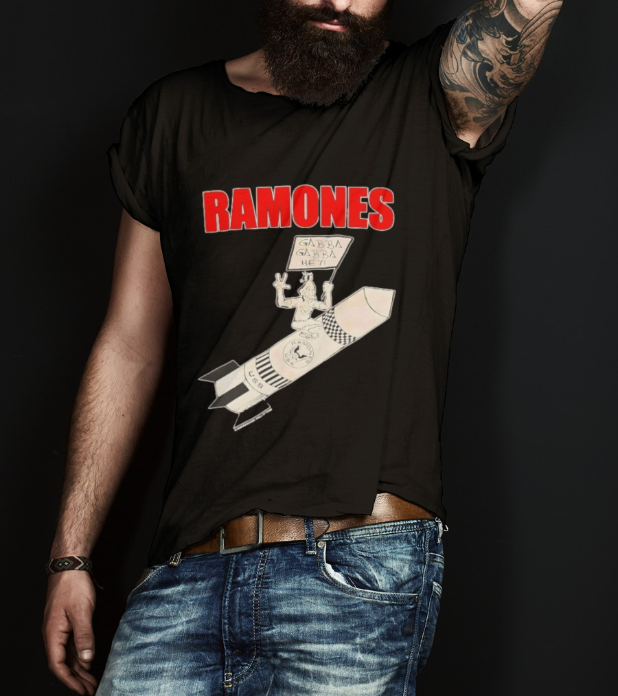 Ramones Gabba Gabba Hey USS Rocket Cartoon T-Shirt