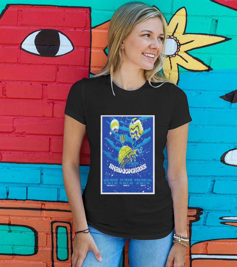 Shadowgrass Colorado 2026 Tour Aggie Theatre Fox Theatre 10 Mile Music Hall T-Shirt