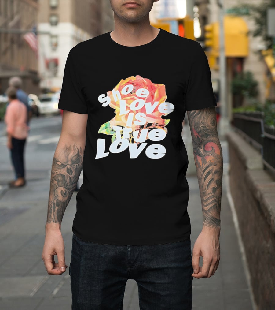 Shoe Love Is True Love Rose Art Floral T-Shirt