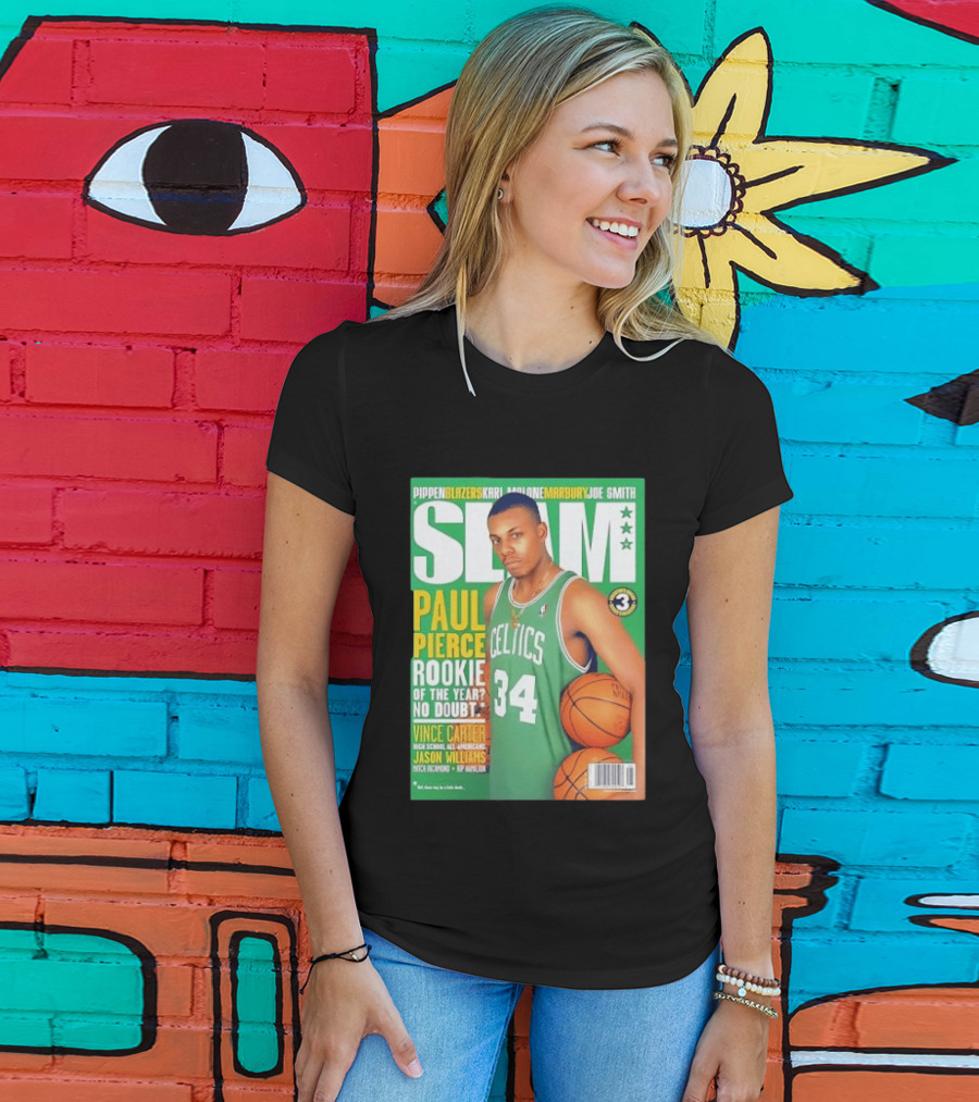SLAM Paul Pierce Rookie Of The Year Celtics Vince Carter NBA Basketball Magazine Cover T-Shirt
