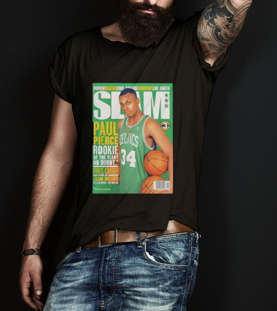 SLAM Paul Pierce Rookie Of The Year Celtics Vince Carter NBA Basketball Magazine Cover T-Shirt