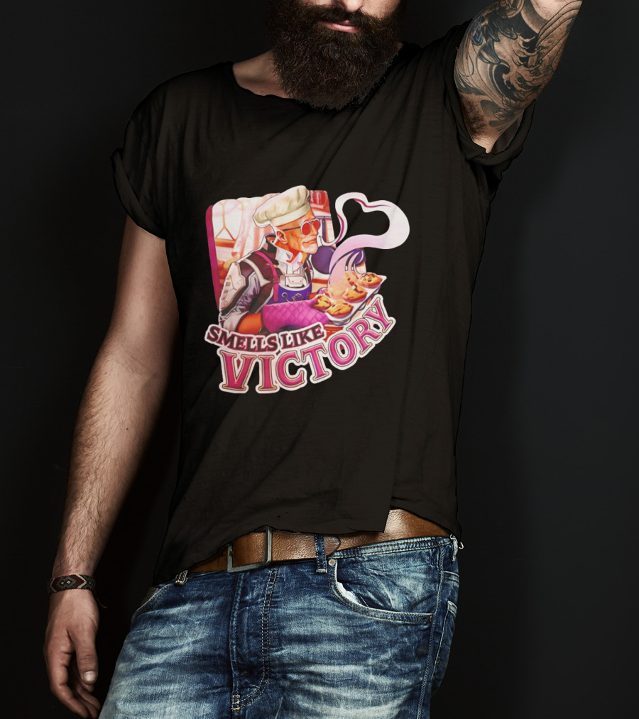 Smells Like Victory Chef Holding Tray Of Freshly Baked Pies In Futuristic Kitchen T-Shirt