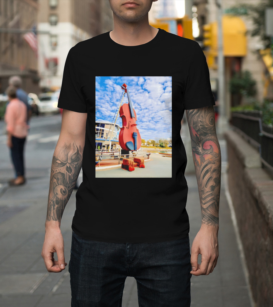 The Big Fiddle At Port Of Sydney Nova Scotia Canada Iconic Landmark T-Shirt