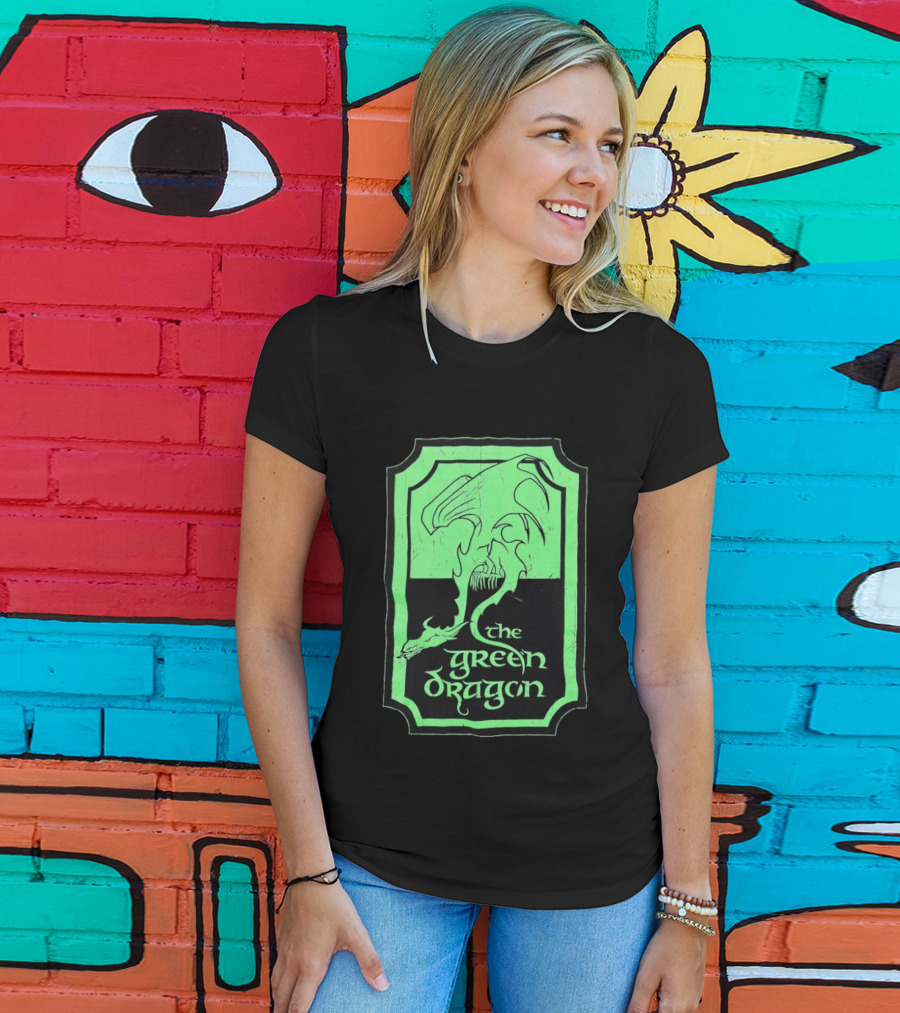 The Green Dragon Lord Of The Rings Fantasy Tavern T-Shirt