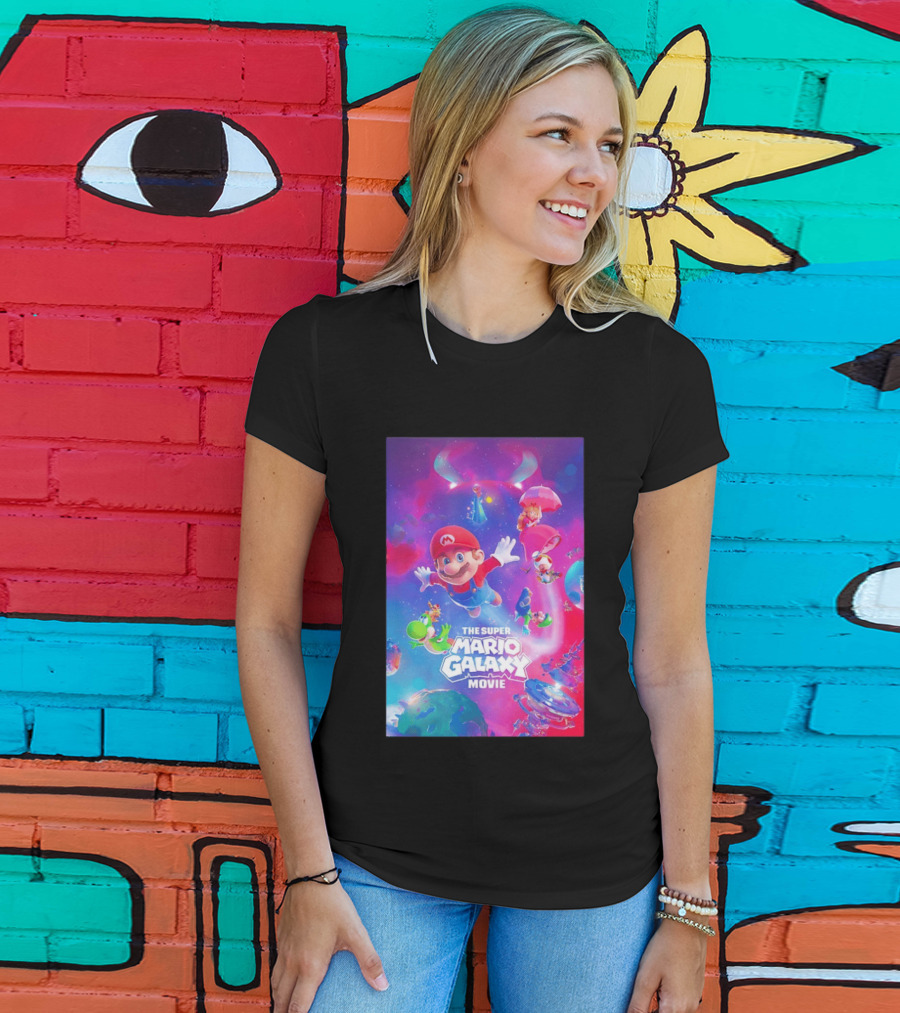The Super Mario Galaxy Movie Adventure Featuring Iconic Characters T-Shirt