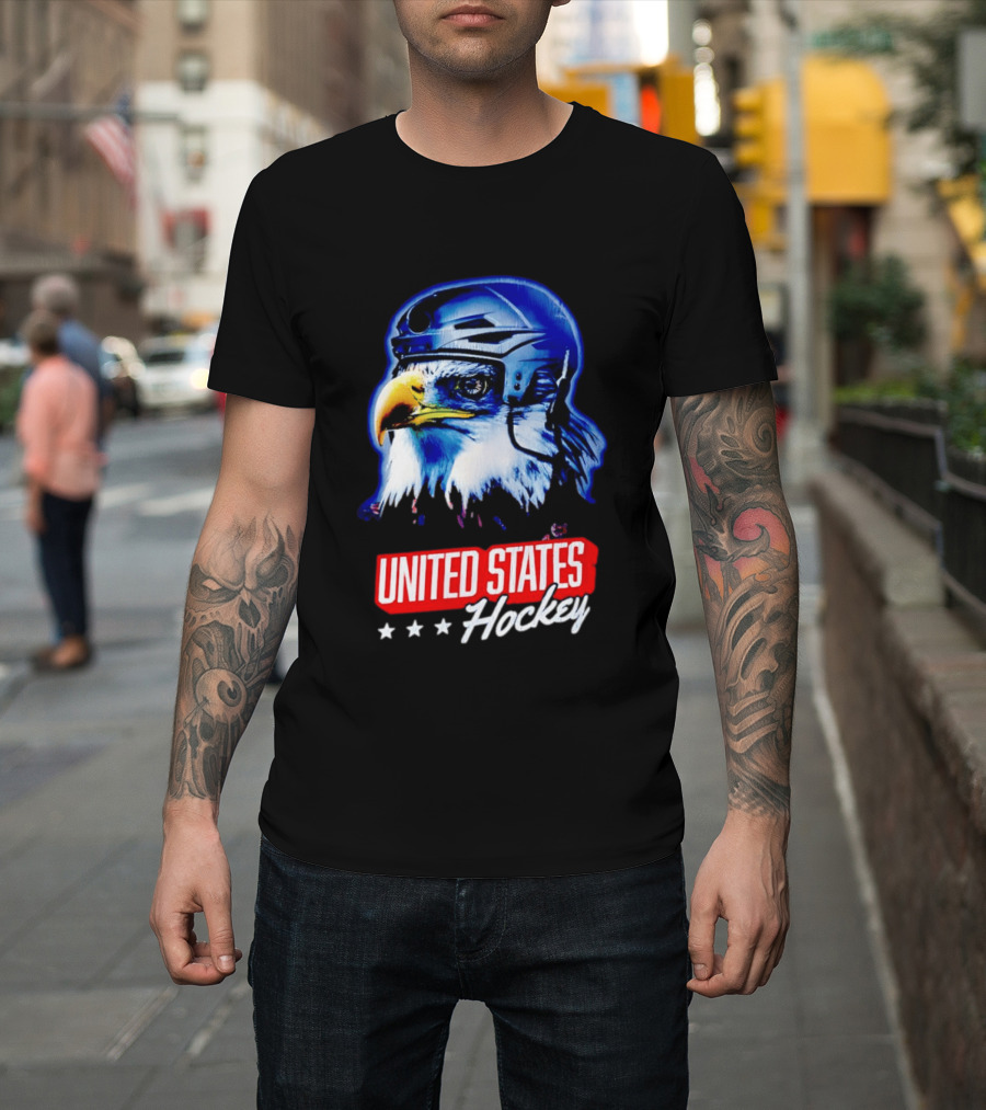United States Hockey Eagle Helmet Stars T-Shirt