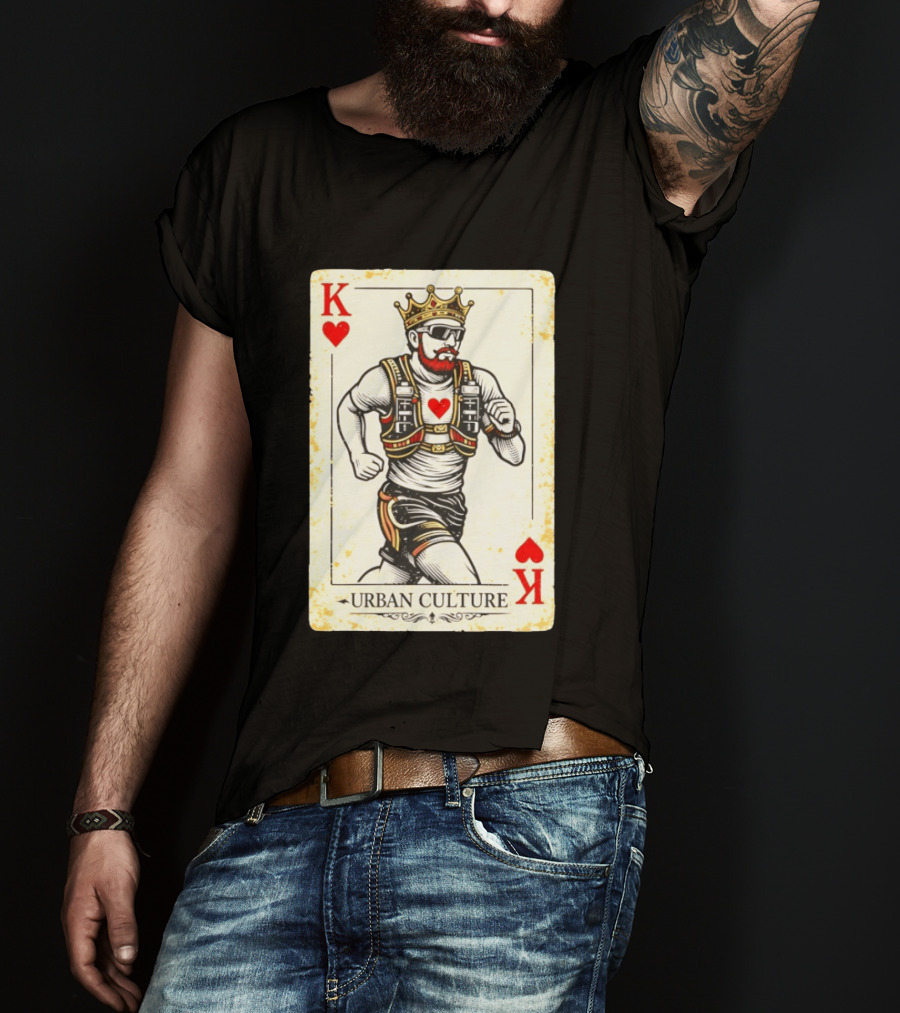 Urban Culture King Of Hearts Running Playing Card T-Shirt