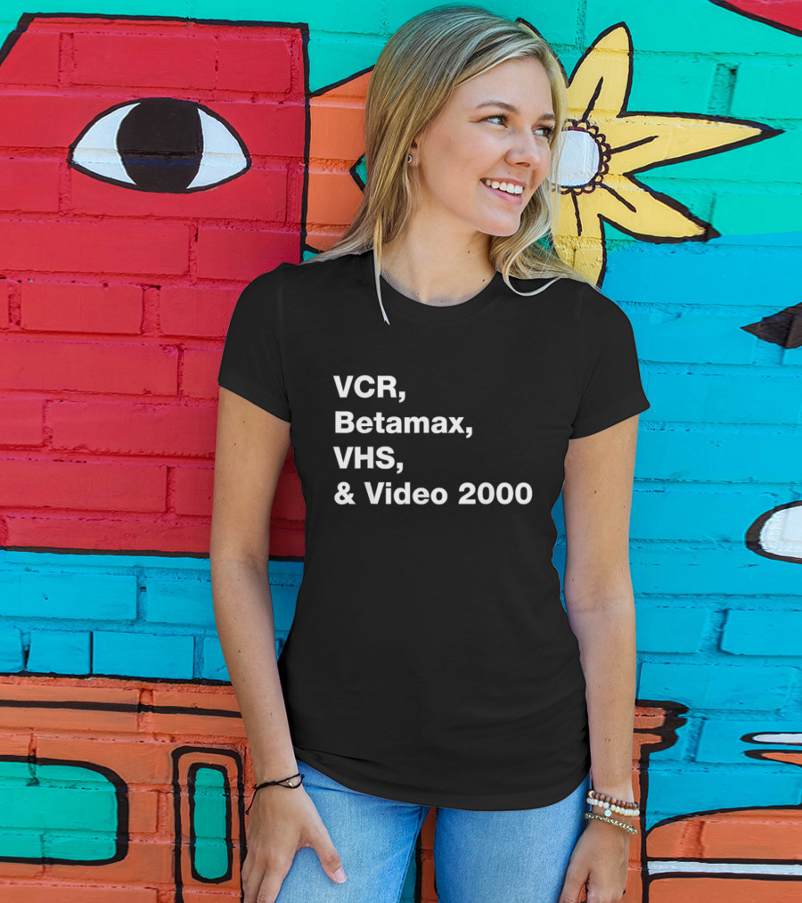 VCR Betamax VHS Video 2000 Classic Media Formats T-Shirt