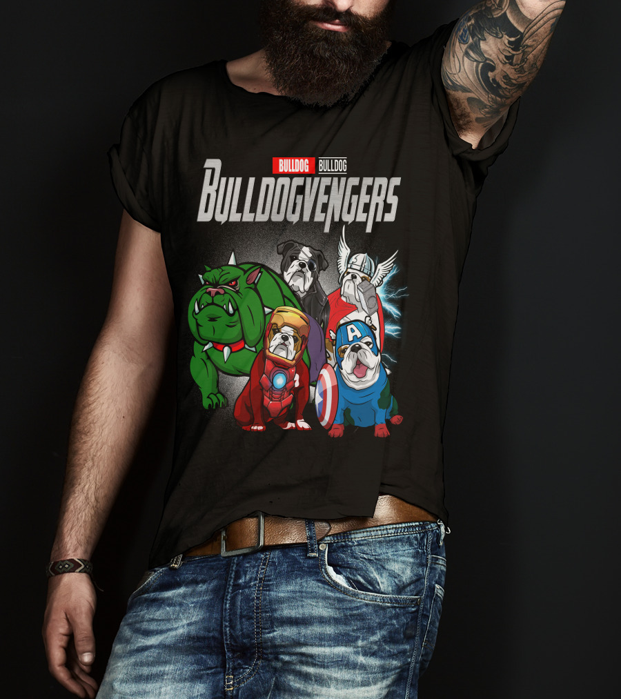 Bulldog Bulldogvengers Hulk Iron Man Captain America Thor T-Shirt