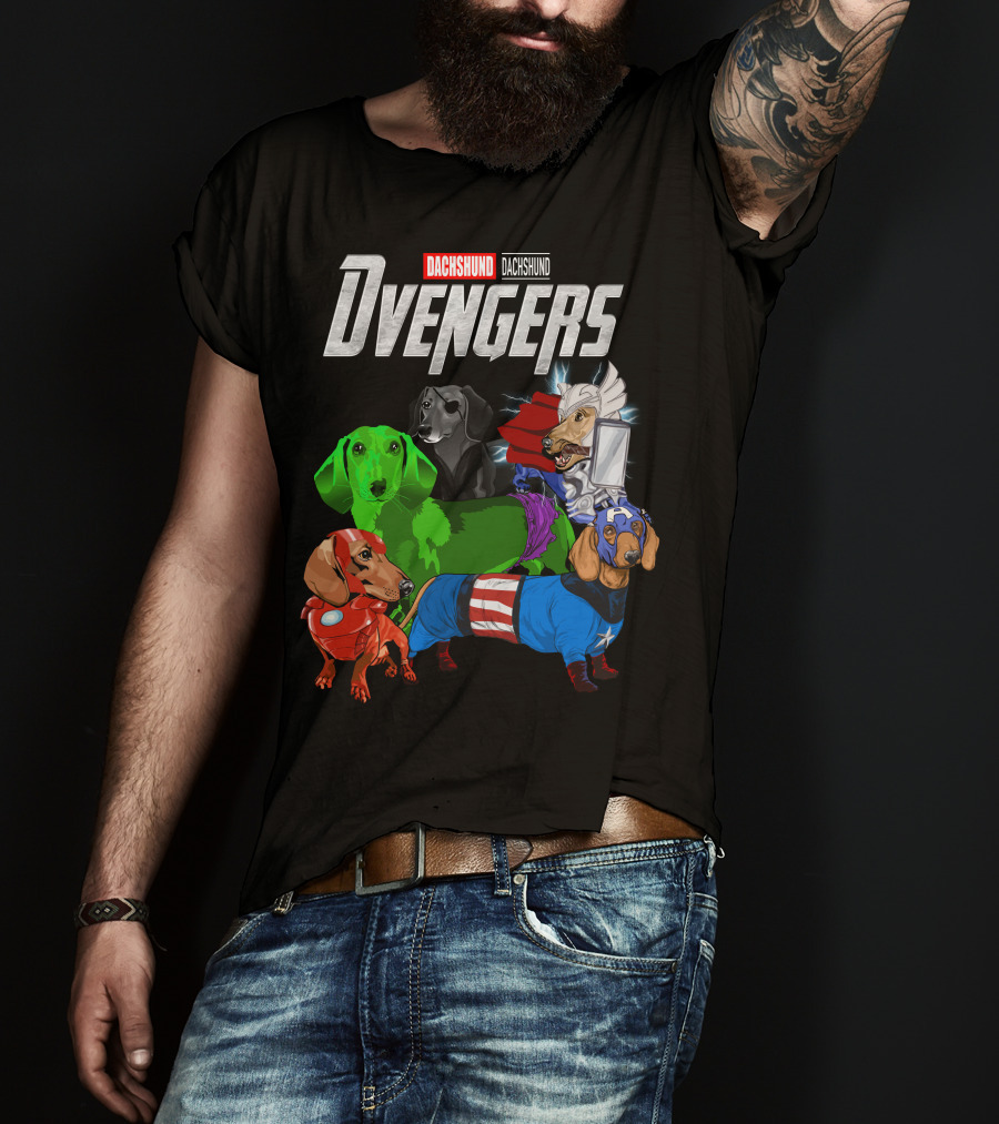 Dachshund Dvengers Dogs In Superhero Costumes T-Shirt