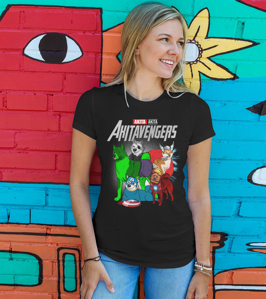 Akita Akitavengers Marvel Dog Heroes T-Shirt