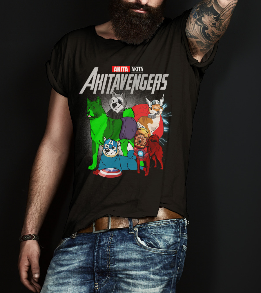 Akita Akitavengers Marvel Dog Heroes T-Shirt