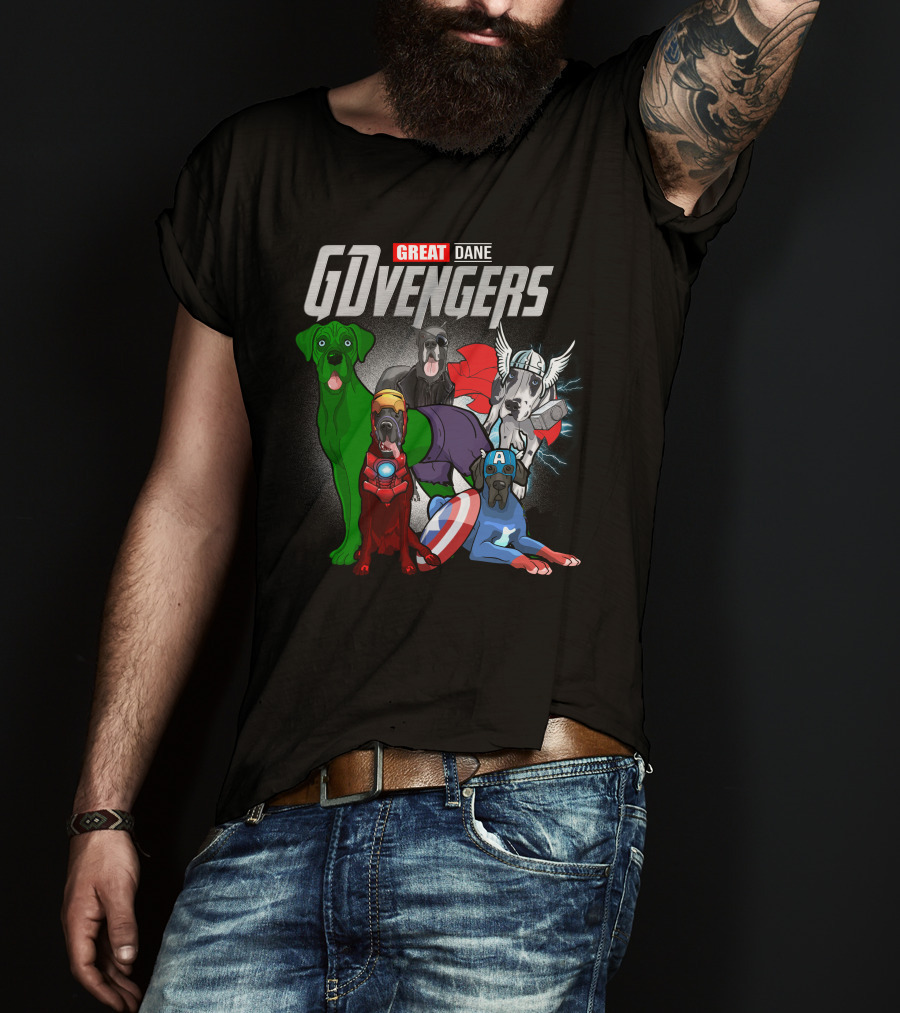GDvengers Great Dane Superhero Dogs Avengers T-Shirt