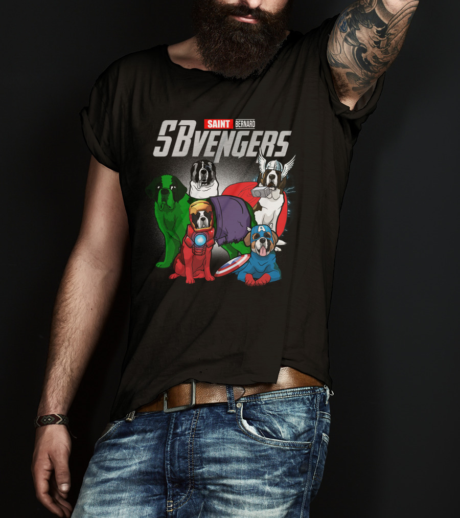 Saint Bernard SBvengers Avengers-Inspired Dog Heroes T-Shirt