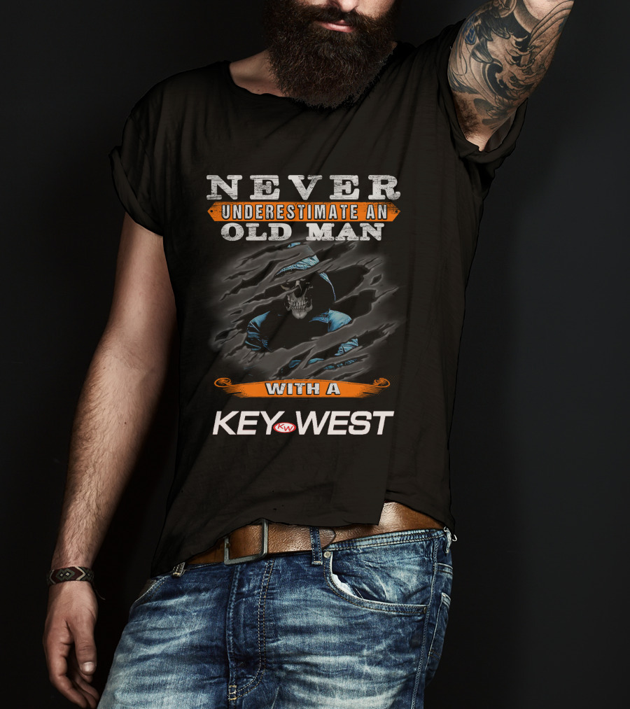 Never Underestimate An Old Man With A Key West T-Shirt