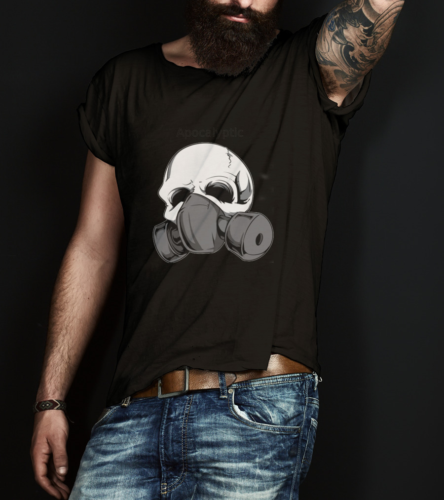 Apocalyptic Skull With Gas Mask 39688 T-Shirt