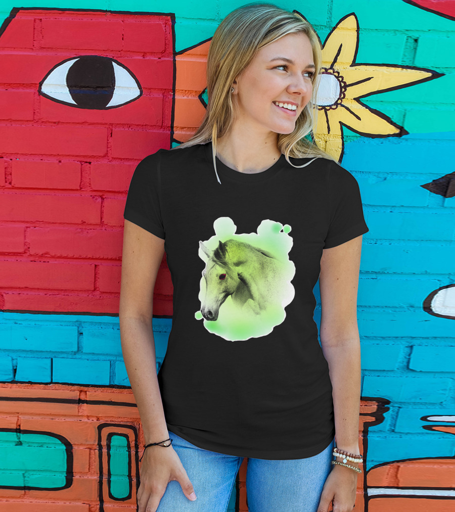 Arabic Horse Neon Green Art 334448 T-Shirt