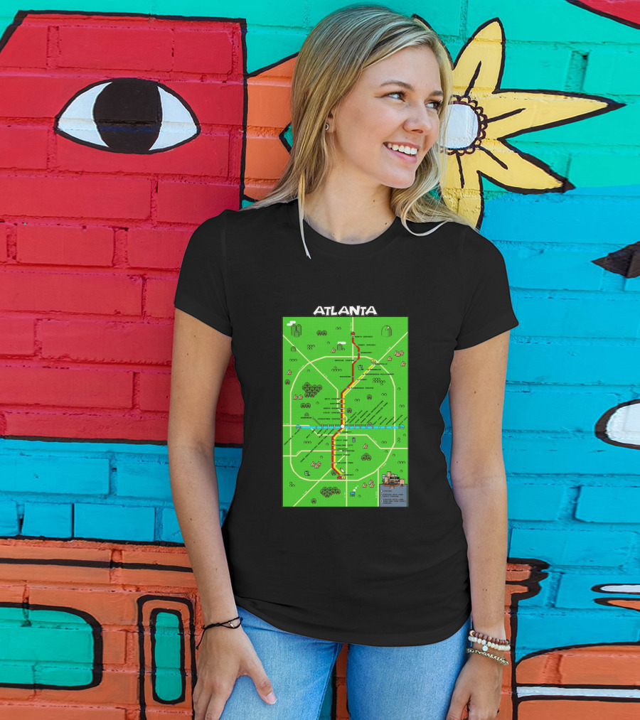 Atlanta Transit Map Super Mario Style 286711 T-Shirt