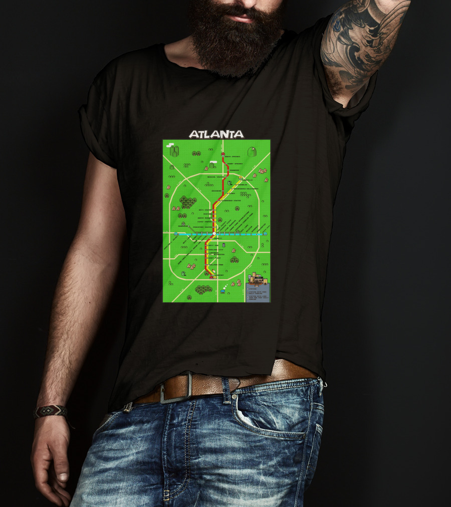 Atlanta Transit Map Super Mario Style 286711 T-Shirt