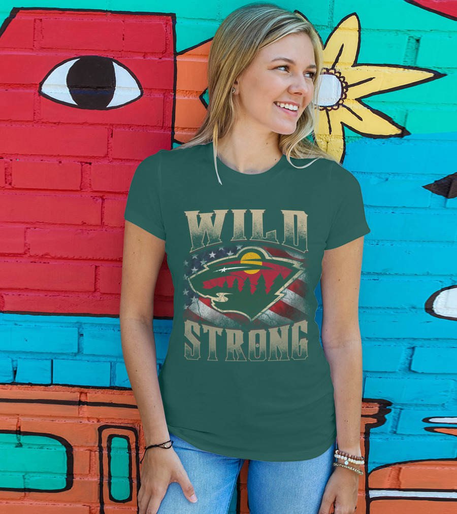 Minnesota Wild Strong American Flag T-Shirt