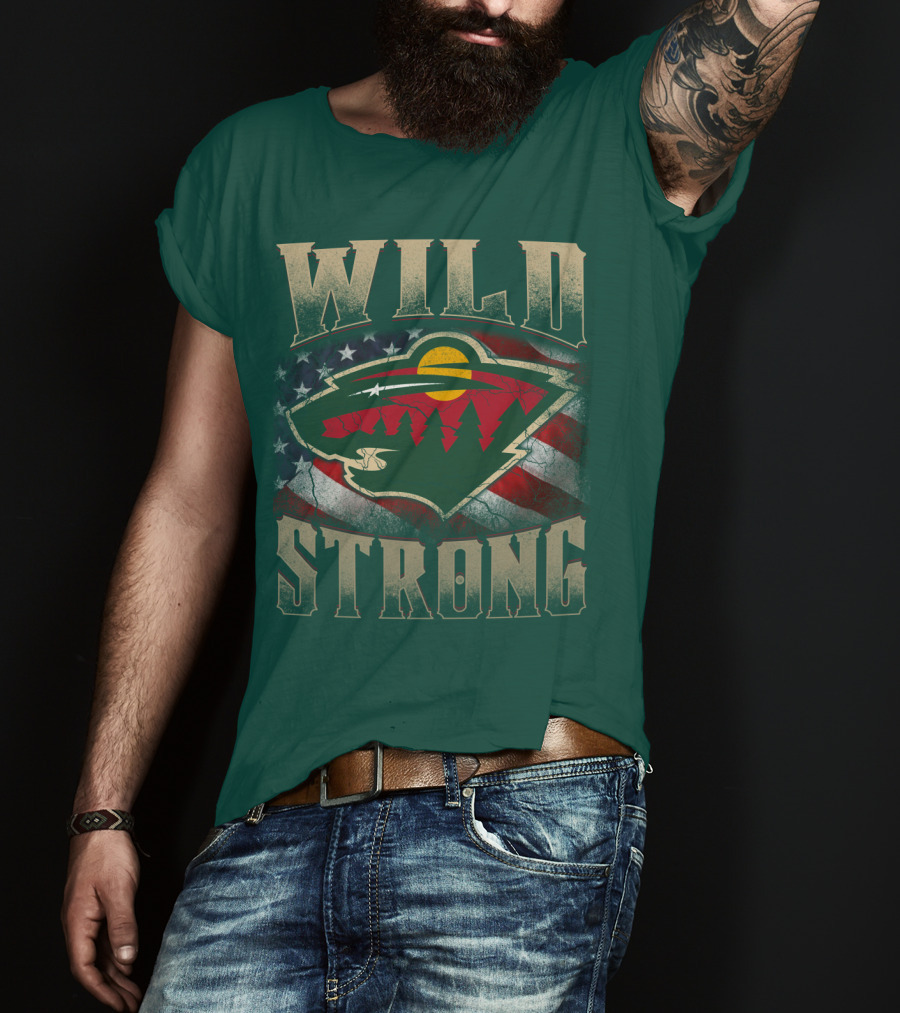 Minnesota Wild Strong American Flag T-Shirt