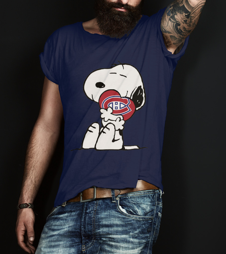 Montreal Canadiens Snoopy Hugging Heart T-Shirt