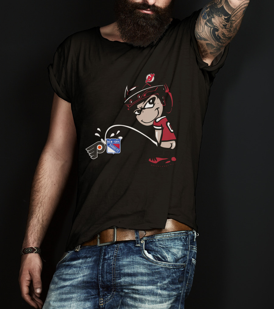 New Jersey Devils Rivalry With Philadelphia Flyers And New York Rangers T-Shirt