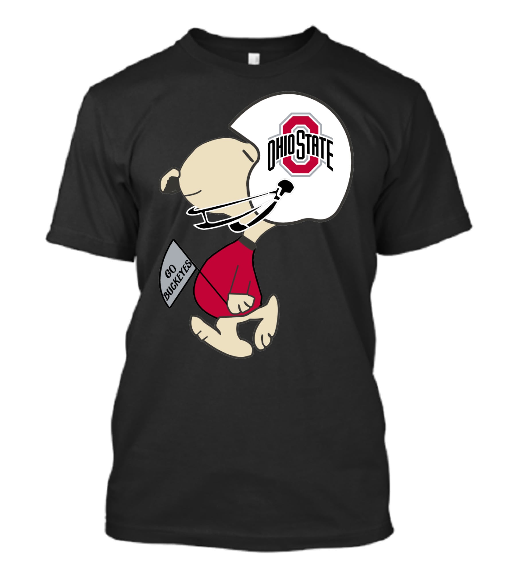 Snoopy Ohio State Buckeyes Go Buckeyes Football Helmet T-Shirt