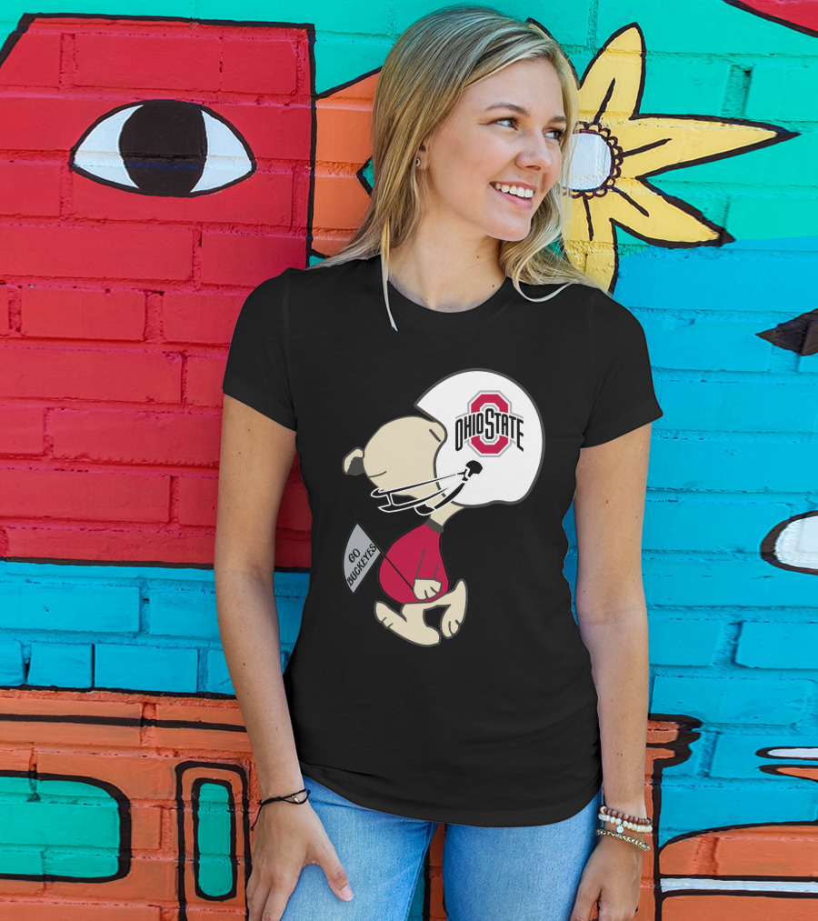 Snoopy Ohio State Buckeyes Go Buckeyes Football Helmet T-Shirt