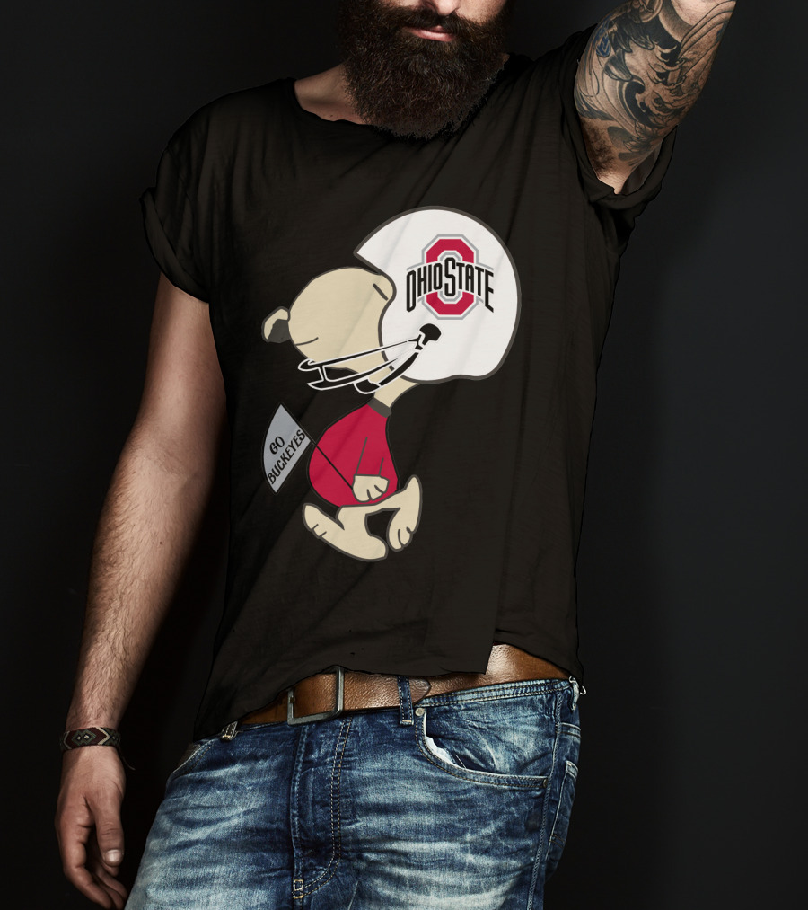 Snoopy Ohio State Buckeyes Go Buckeyes Football Helmet T-Shirt