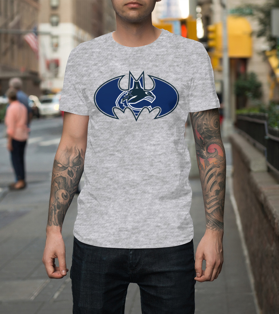 Vancouver Canucks Orca Batman Logo Fusion T-Shirt