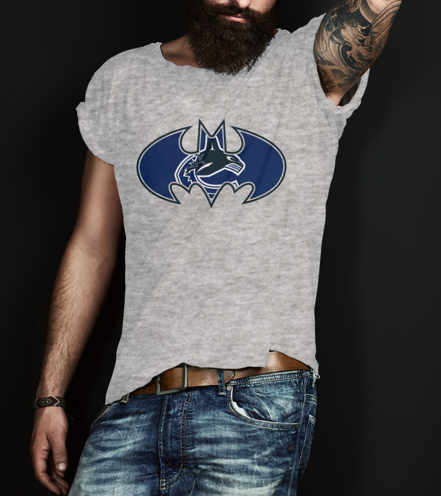 Vancouver Canucks Orca Batman Logo Fusion T-Shirt