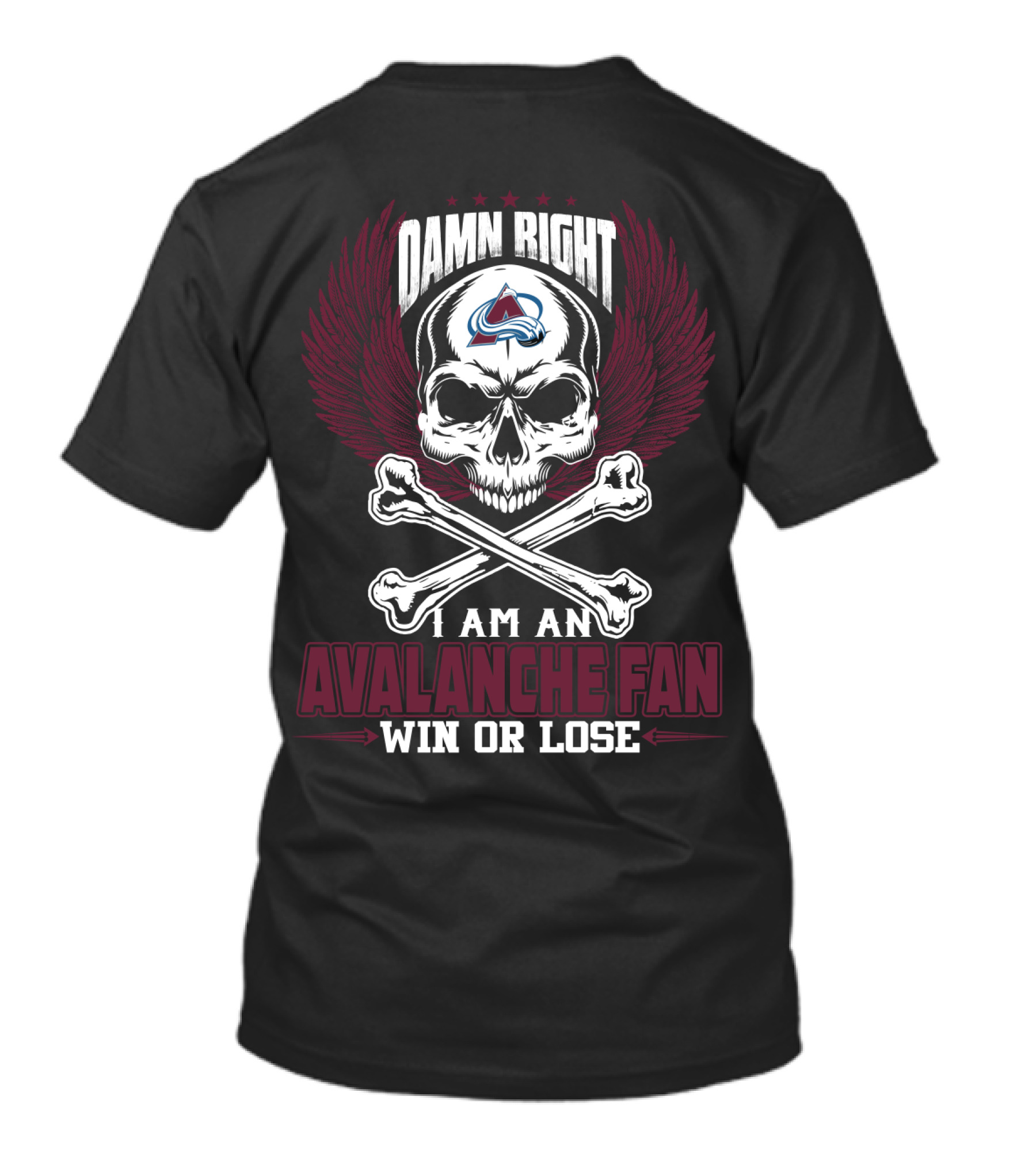 Damn Right I Am An Avalanche Fan Win Or Lose T-Shirt