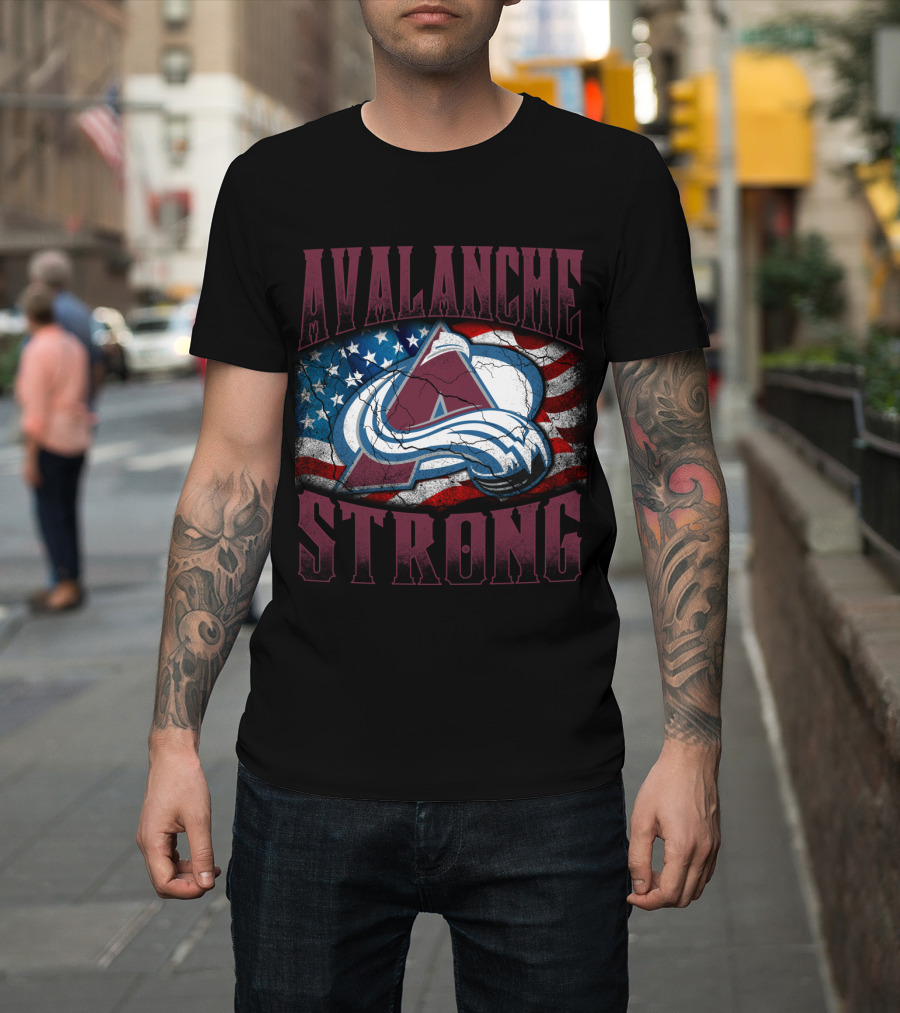 Avalanche Strong Colorado American Flag T-Shirt