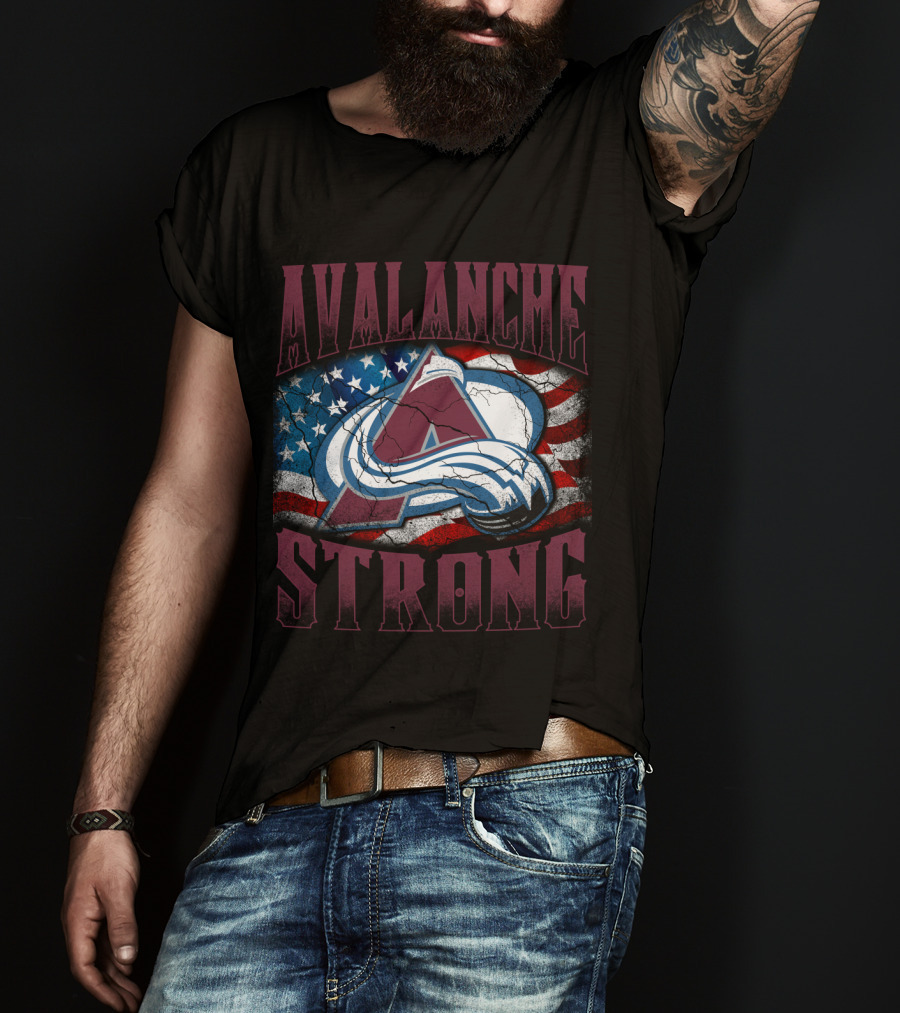 Avalanche Strong Colorado American Flag T-Shirt
