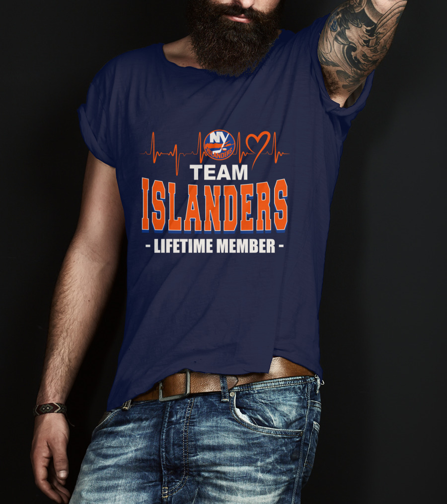Team Islanders Lifetime Member New York Islanders Heartbeat T-Shirt