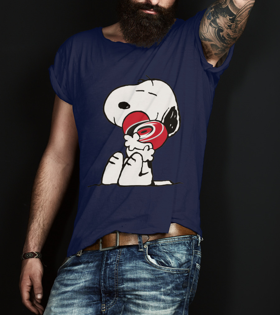 Snoopy Hugging Carolina Hurricanes Hockey Team T-Shirt
