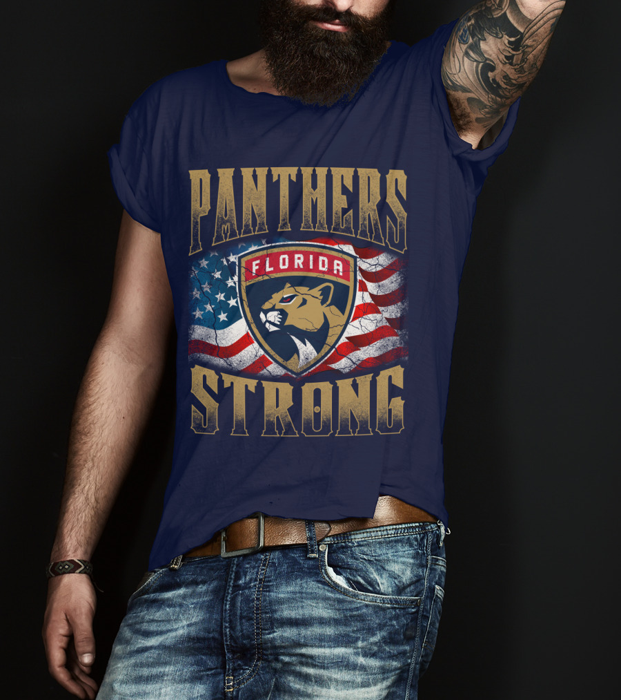 Panthers Strong Florida American Flag T-Shirt