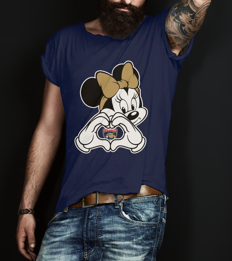 Florida Panthers Minnie Heart Hands T-Shirt