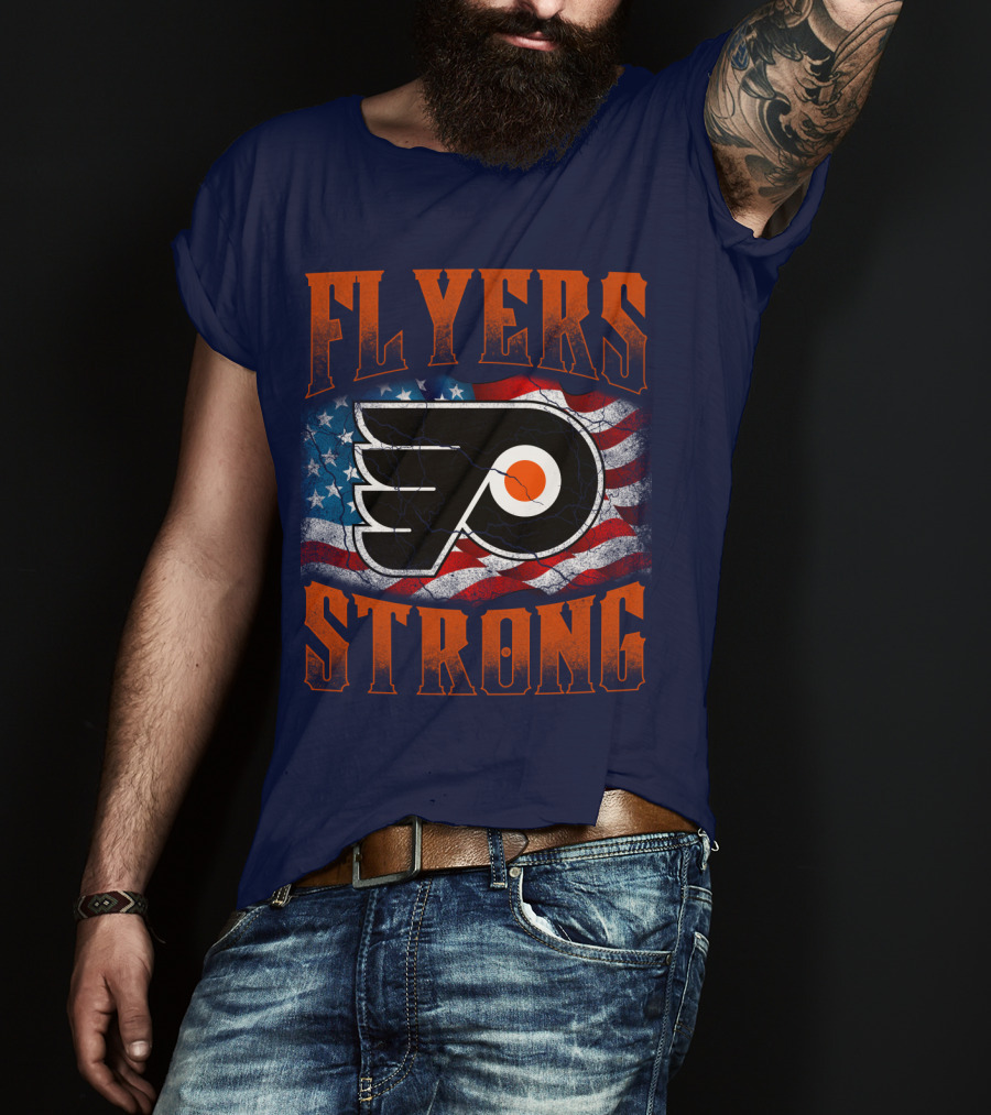 Flyers Strong Philadelphia American Flag T-Shirt
