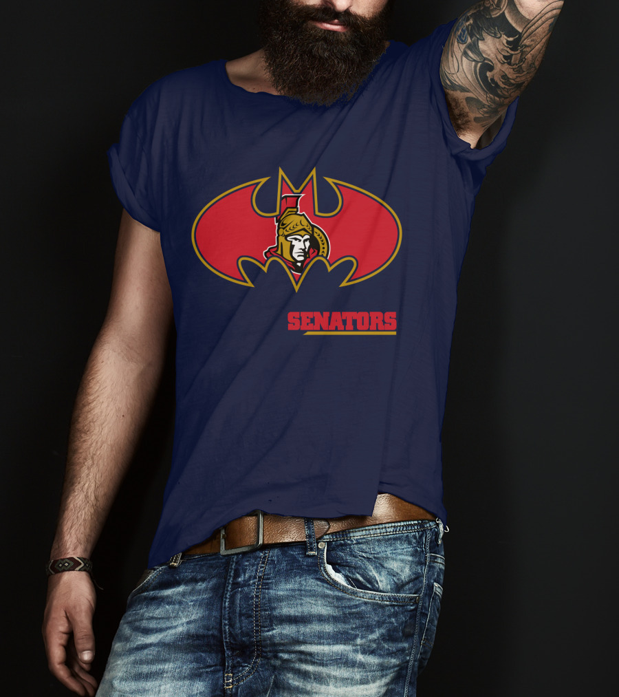 Senators Bat Symbol With Ottawa Senators T-Shirt