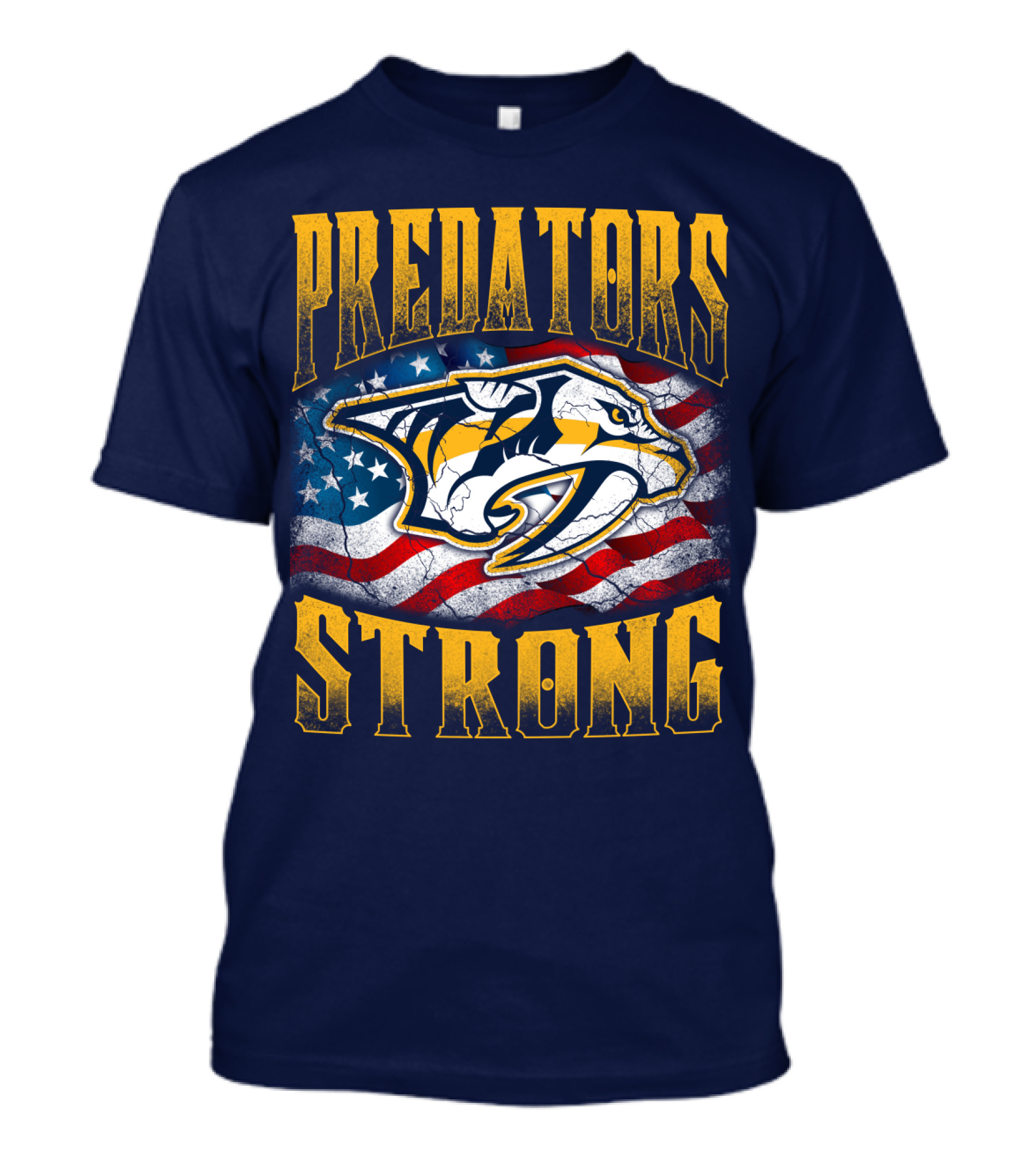 Predators Strong American Flag Nashville Predators T-Shirt