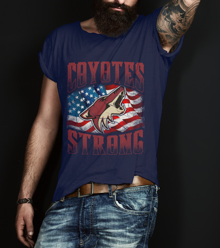 Coyotes Strong American Flag T-Shirt