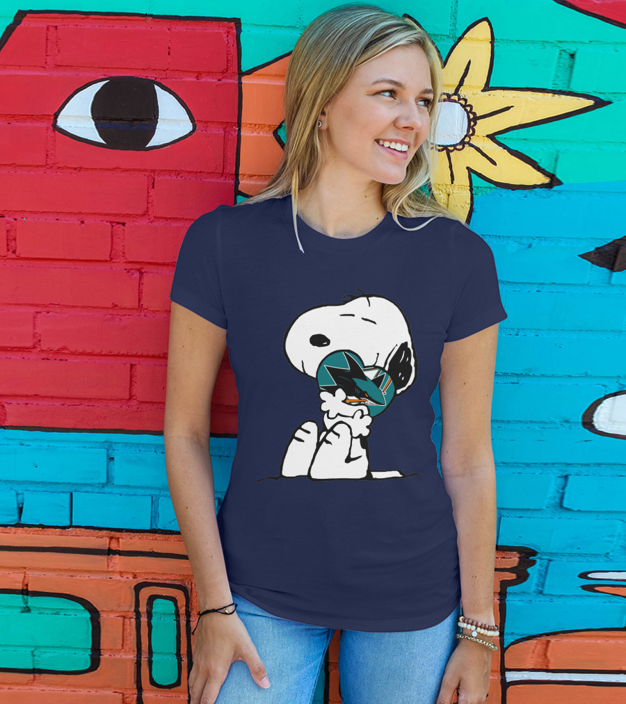 San Jose Sharks Snoopy Hockey Puck T-Shirt