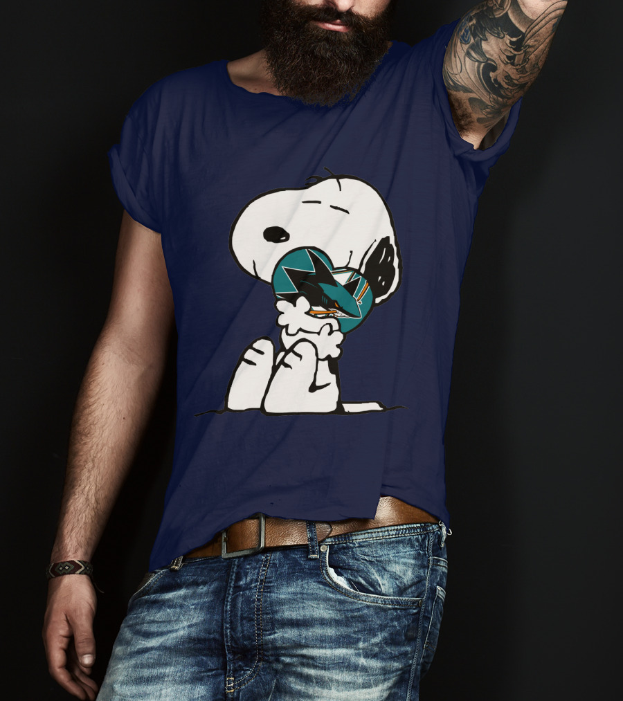 San Jose Sharks Snoopy Hockey Puck T-Shirt