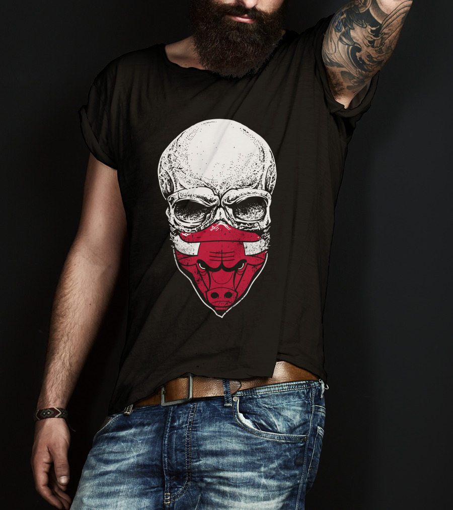 Chicago Bulls Skull Bulls Face T-Shirt