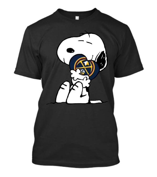 Denver Nuggets Snoopy Hugging Basketball T-Shirt